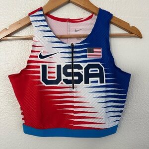 Nike Pro Elite Team USA Tokyo Olympics Running Racing Top Bra Singlet Sz Medium